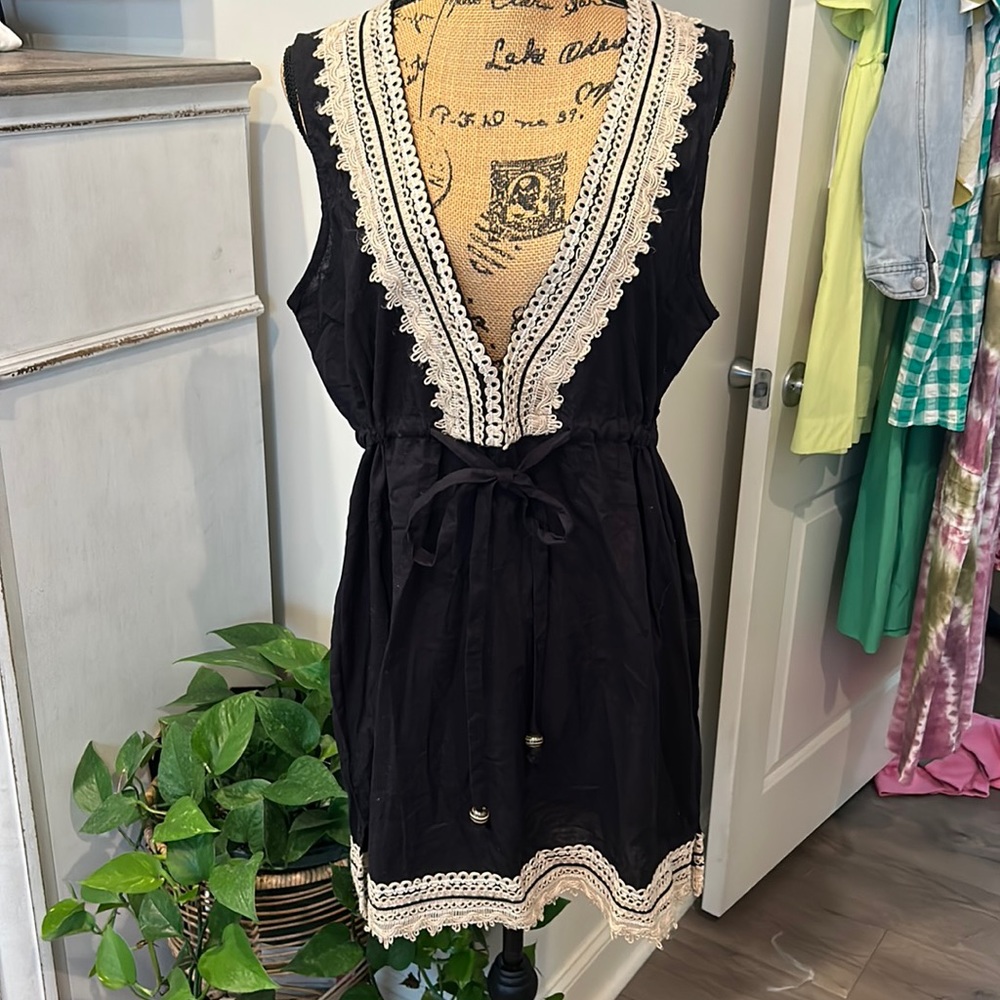 Mud Pie Marcia Jute Black Cover Up Dress 812017-BLK
Large
